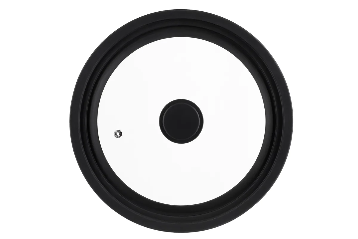 Универсальная крышка ARDESTO Black Mars, Smart, размер 24х26х28 см, из термостойкого стекла и силикона