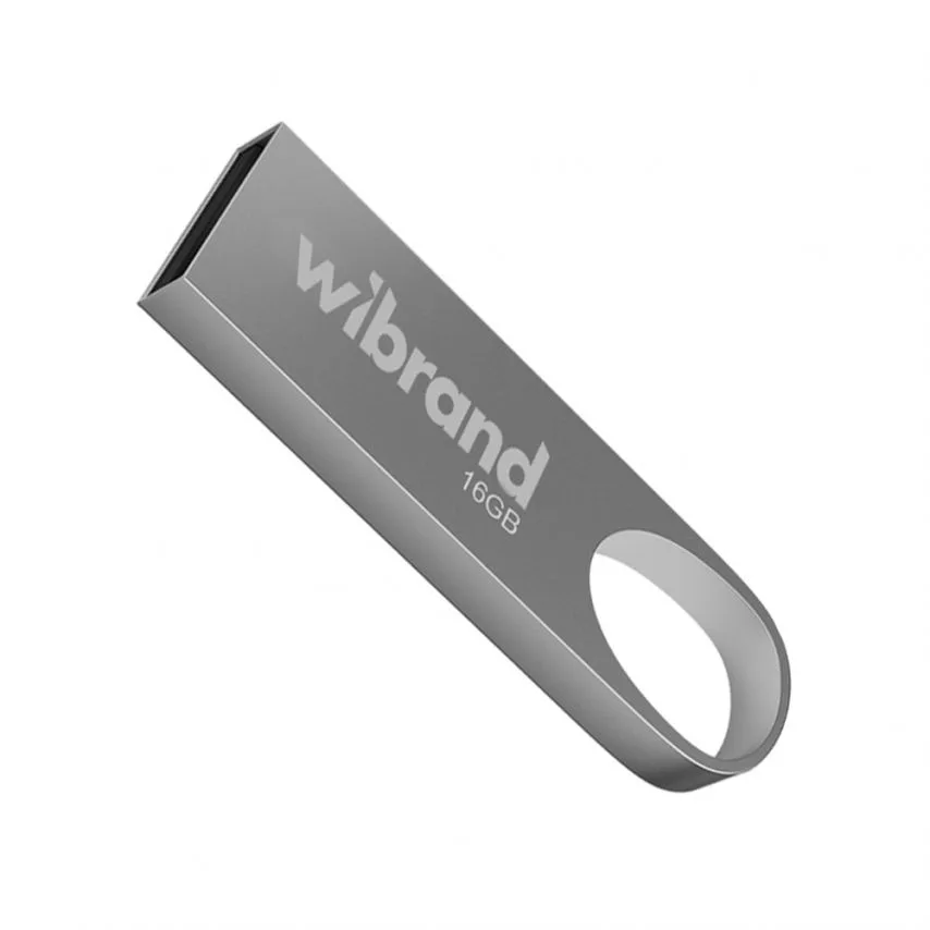 Флеш-пам'ять USB Wibrand 16Гб метал срібна