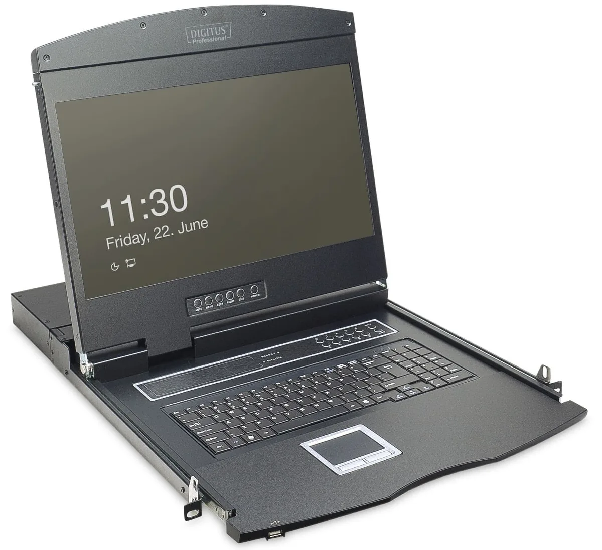 Консоль DIGITUS Modular 19" TFT, 16 port KVM, US keyboard, чорна