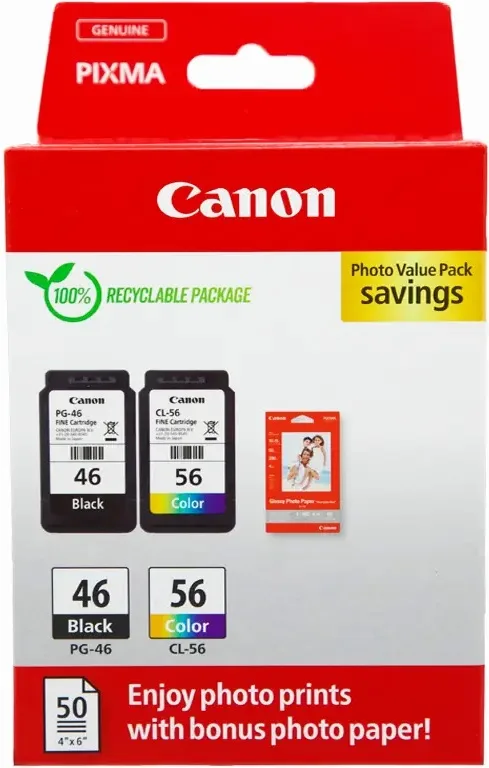Картриджі Canon PG-46 CL-56 чорний кольоровий пігментний водорозчинний комплект