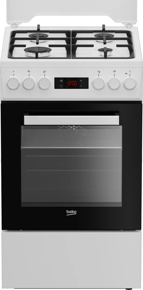 Комбінована плита Beko Газова 4 конфорки Емаль 50х85х60 см Білий