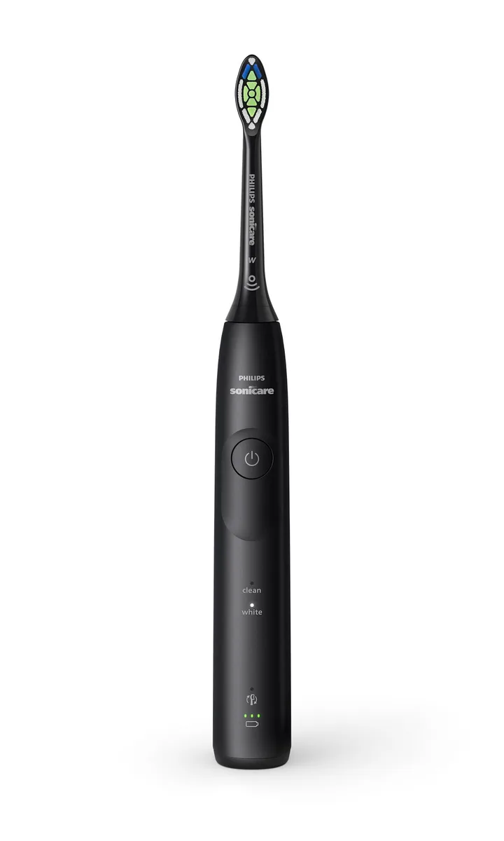 Електрична зубна щітка Philips Sonicare 5500 Series, 62000 коливань на хвилину, з однією насадкою, чорного кольору.