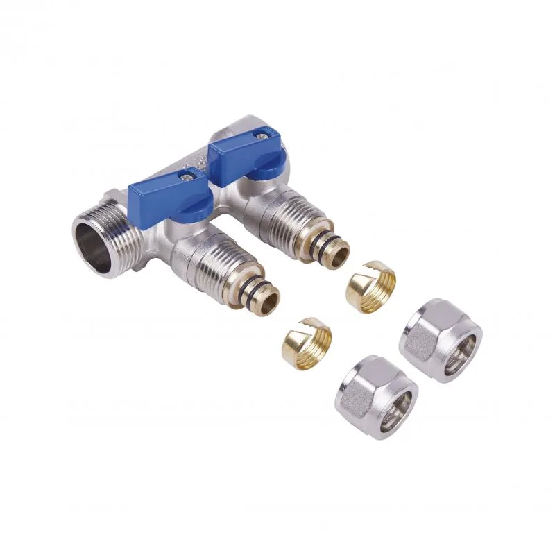 Колектор розподільний SD Plus SD231W2 3/4" 2 виходи латунь 84х76х34 мм