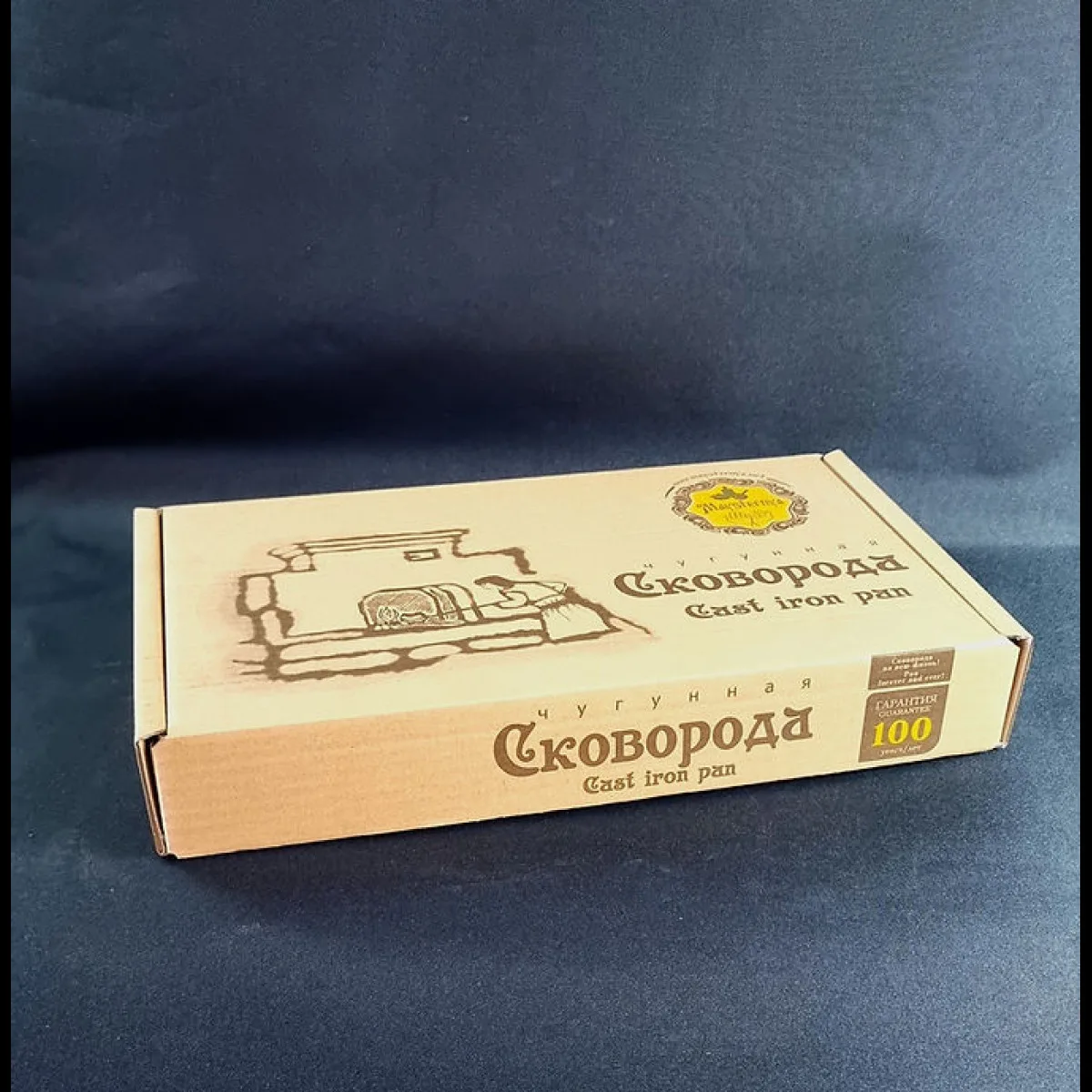Чугунная сковорода Maysternya 24 см с деревянной ручкой