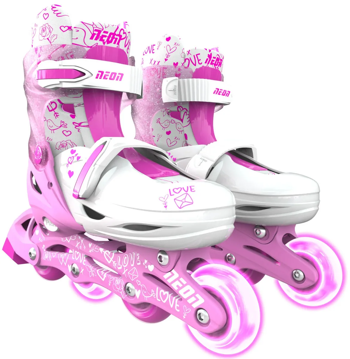 Роликовые коньки Neon Inline, размер 30-33, розовый
