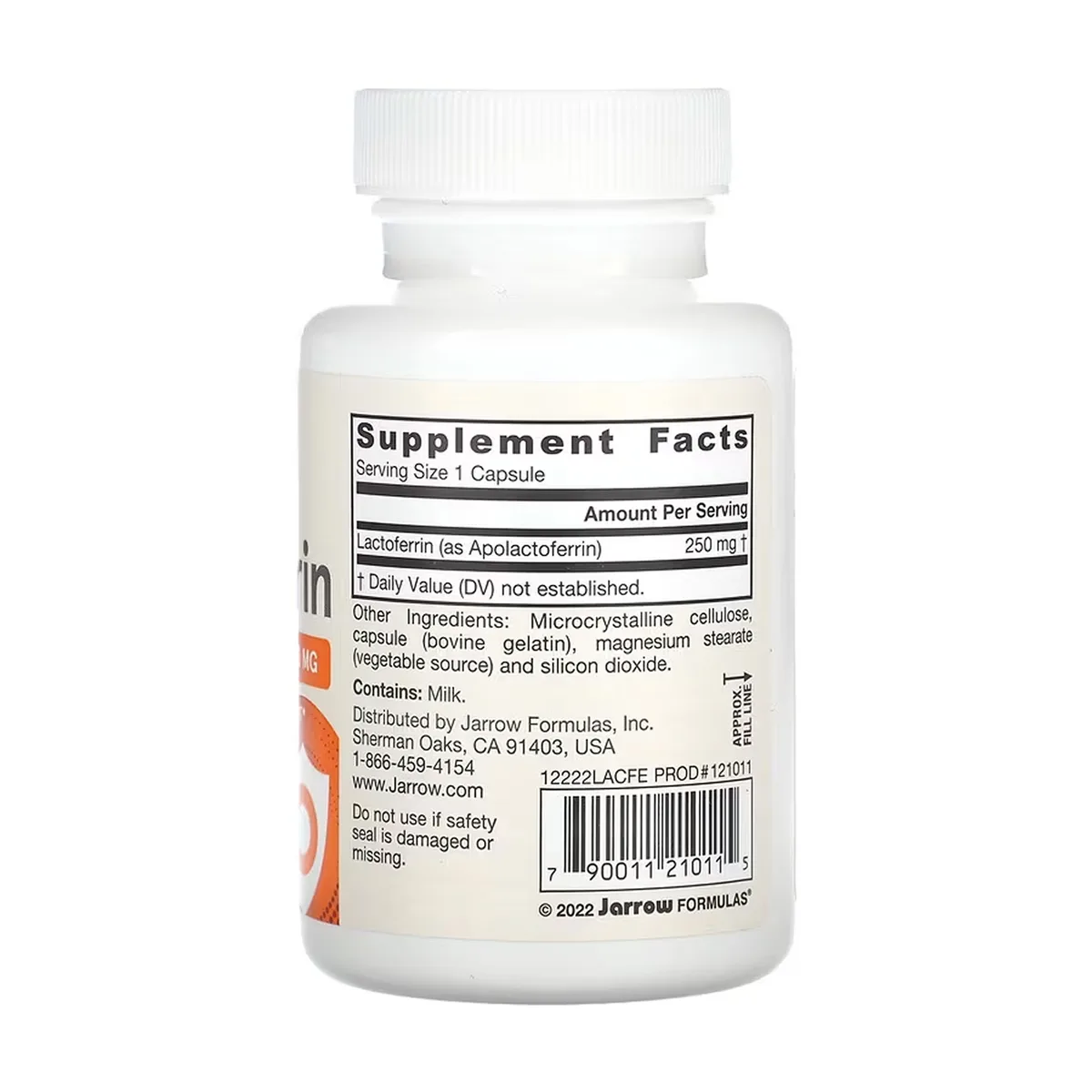 Лактоферрин Jarrow Formulas 250 мг 60 капсул без ГМО, без глютену.