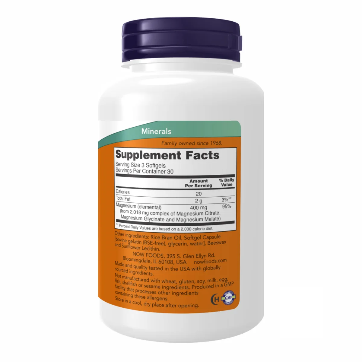 Цитрат магния Now Foods 134 мг 90 капсул без ГМО халяльный кошерный