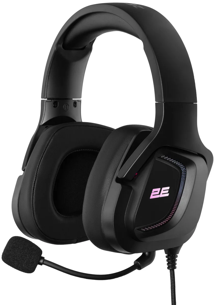 Игровая гарнитура 2E GAMING HG340, mini-jack/dual 3.5мм, RGB, 2м, черный