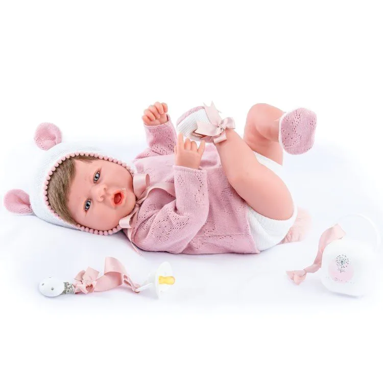 Силіконова лялька реборн Martina Teddy 45 см вінілова з волоссям темна