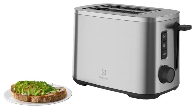 Тостер Electrolux 800Вт з LED-дисплеєм, металевий корпус.