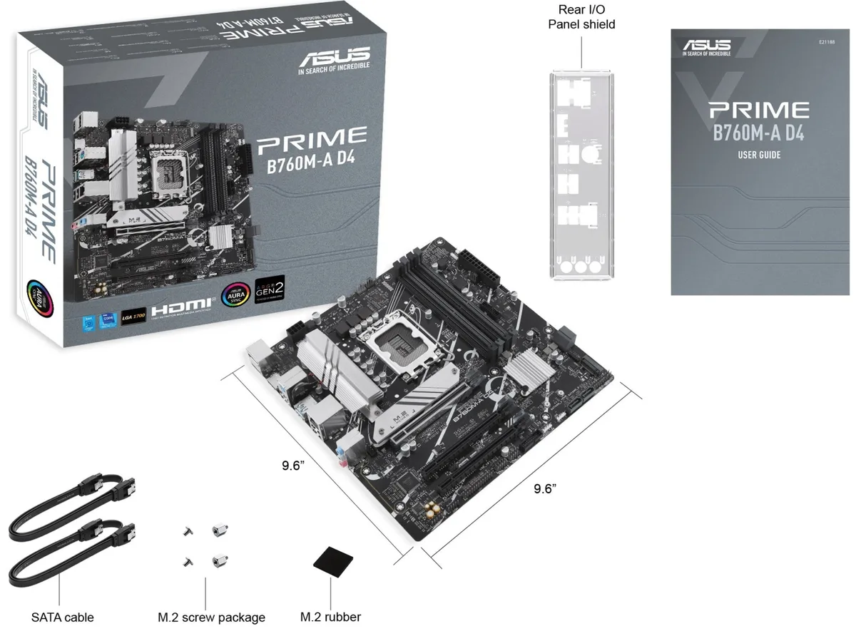 Материнcька плата ASUS PRIME B760M-A D4-CSM s1700 B760 4xDDR4 M.2 HDMI DP mATX CSM