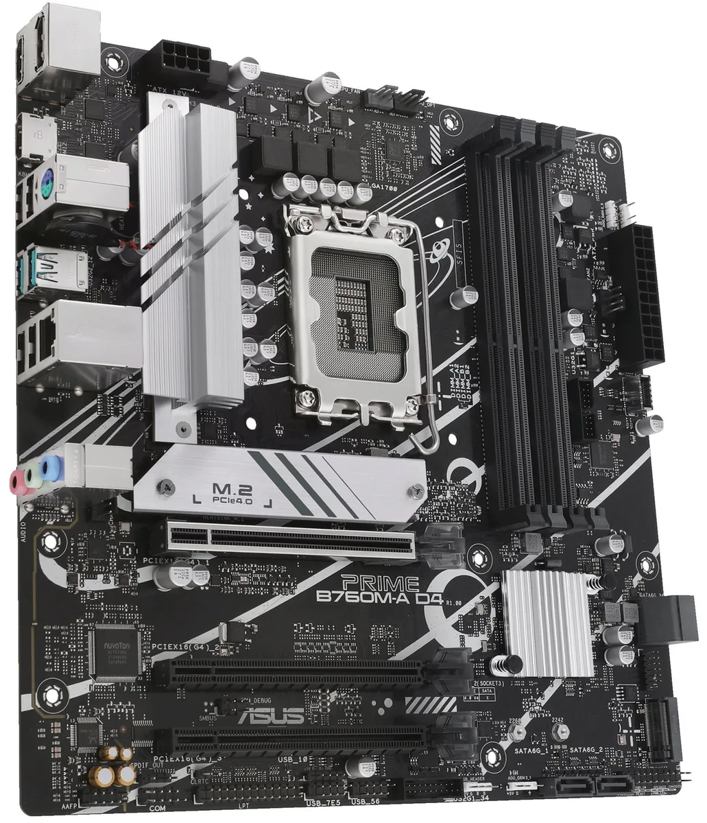 Материнcька плата ASUS PRIME B760M-A D4-CSM s1700 B760 4xDDR4 M.2 HDMI DP mATX CSM