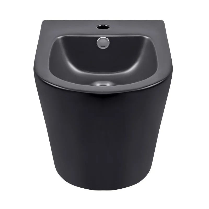 Підвісне біде Qtap Scorpio 361х517х346 мм кераміка чорне матове