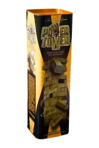 Настільна гра Вега Power Tower розвиваюча для дітей та дорослих 56 дерев'яних брусків