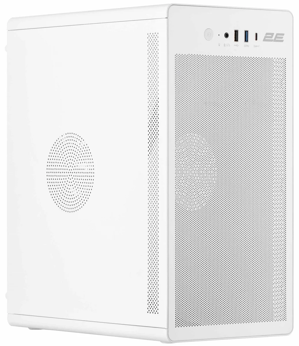 Корпус 2E Credo V285W без БЖ, 1xUSB3.0, 1х USB 2.0, 1xUSB Type-C, 1x120мм, VGA 300мм, mATX, білий