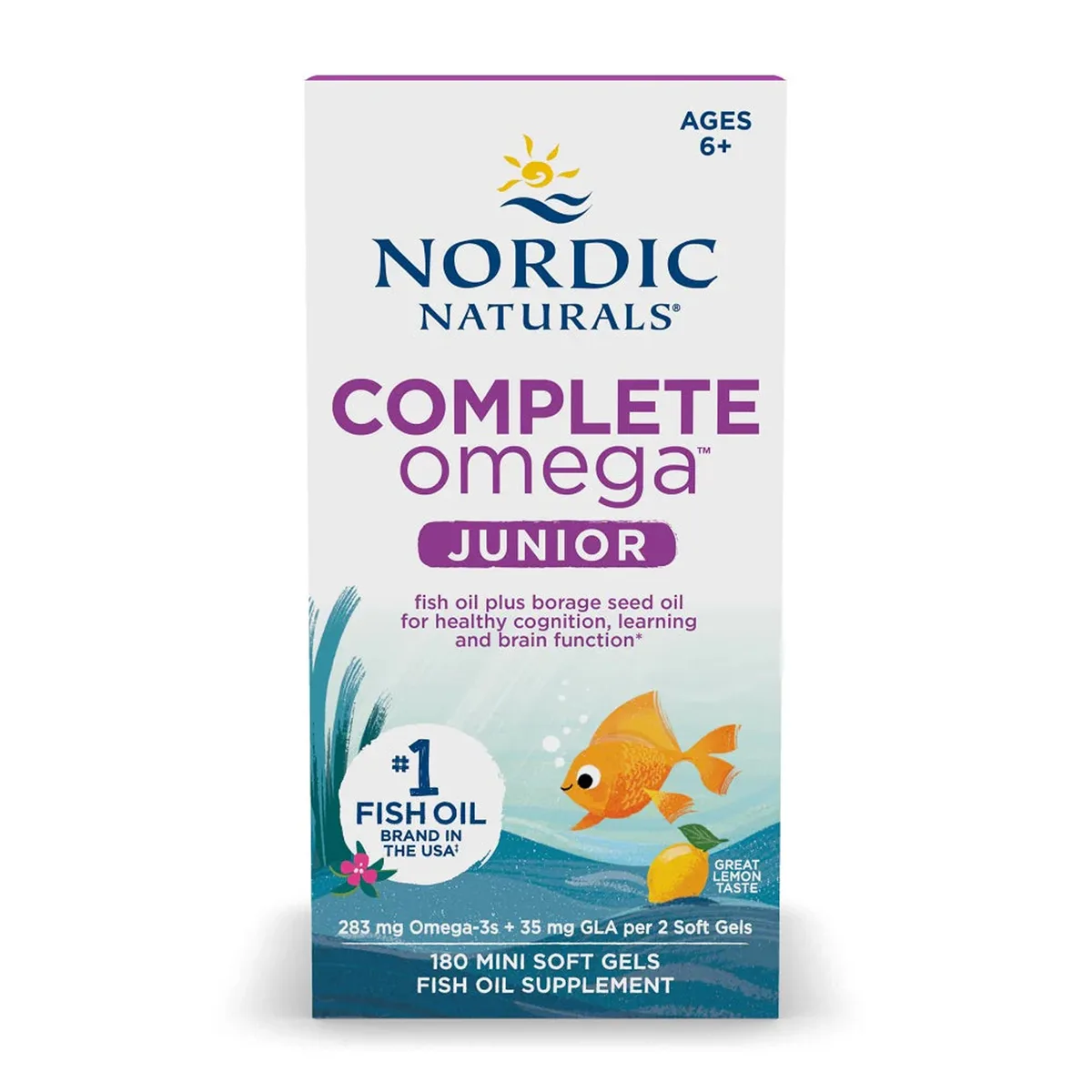 Риб'ячий жир Nordic Naturals Complete Omega Junior 180 м'яких гелевих капсул без рибного післясмаку.