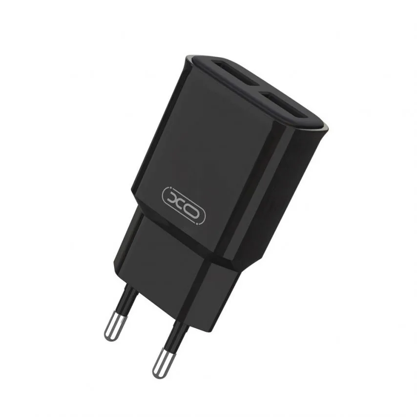 Сетевое зарядное устройство XO адаптер 2USB 2.4A черный с кабелем Type-C 1м