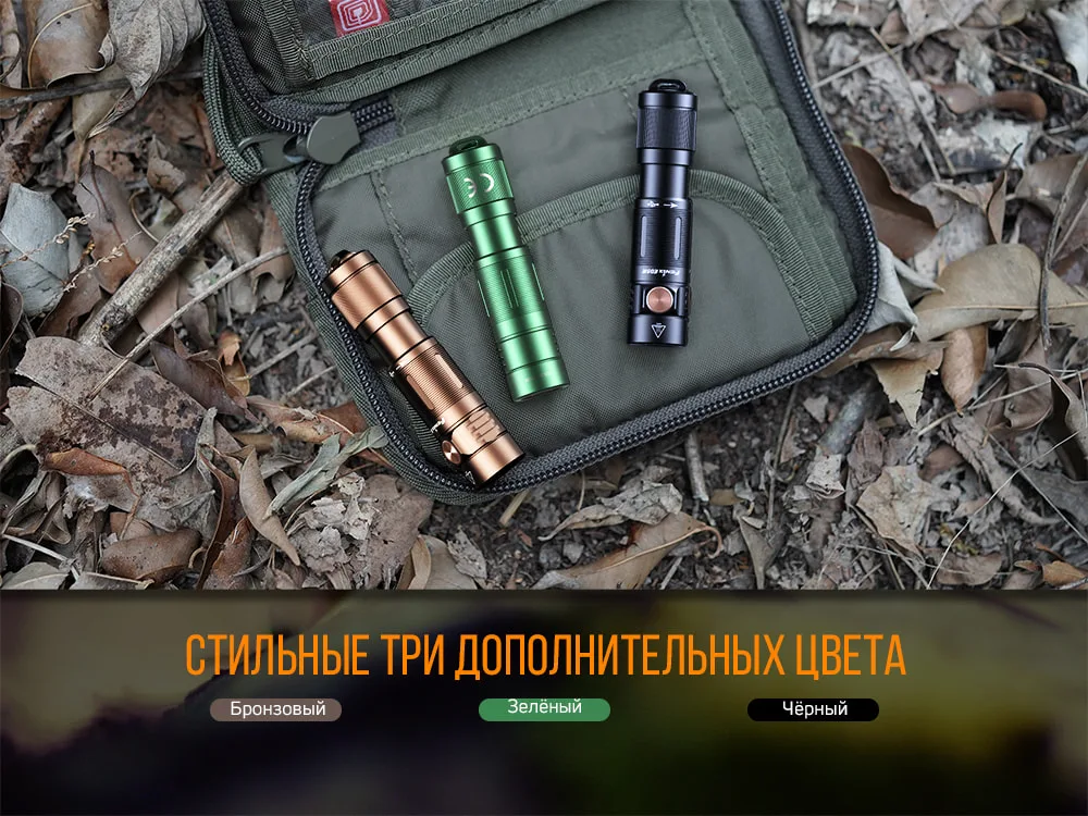 Ліхтар ручний Fenix алюмінієвий 68 мм бронзовий IP68 400 лм