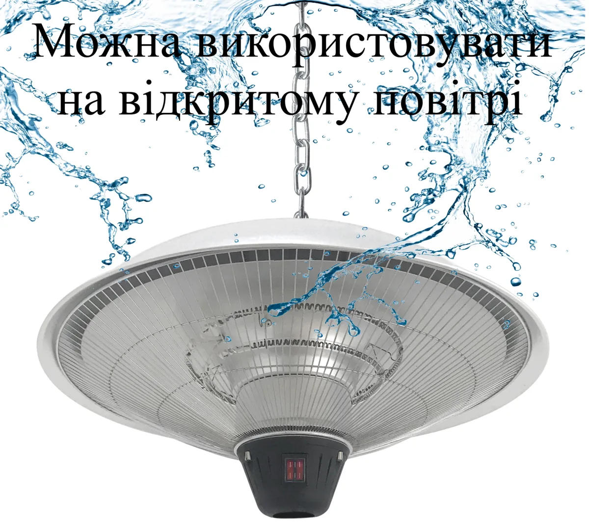 Электрический подвесной обогреватель GRILLI 2500 Вт 60 см с пультом ДУ влагозащита