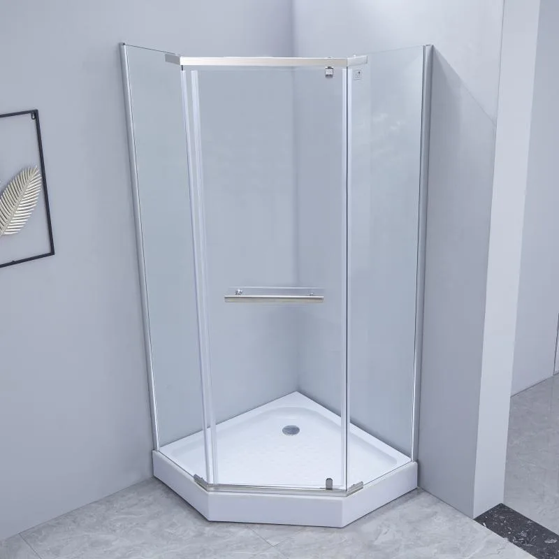 Душова кабіна SC90x90 6 мм прозоре скло акриловий піддон 90x90 см хром