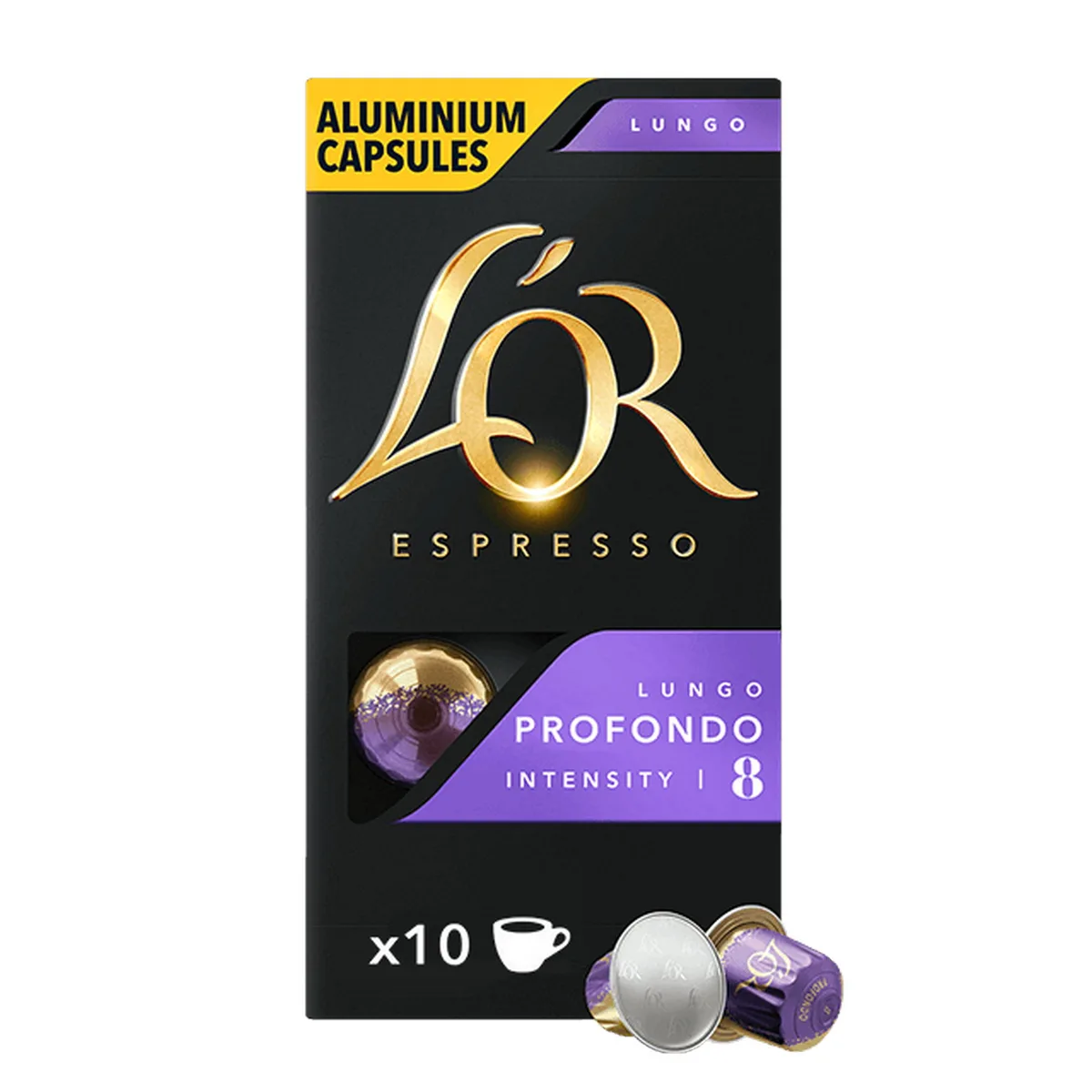 Кава L`OR капсули, Lungo Profondo, арабіка, 10 шт, для системи Nespresso.