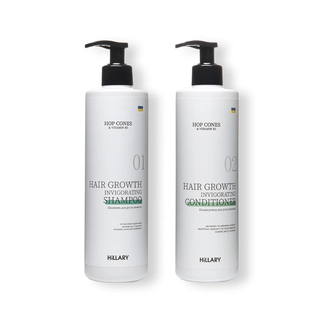 Шампунь + Кондиціонер Hillary Hop Cones & B5 Hair Growth Invigorating, 500 мл