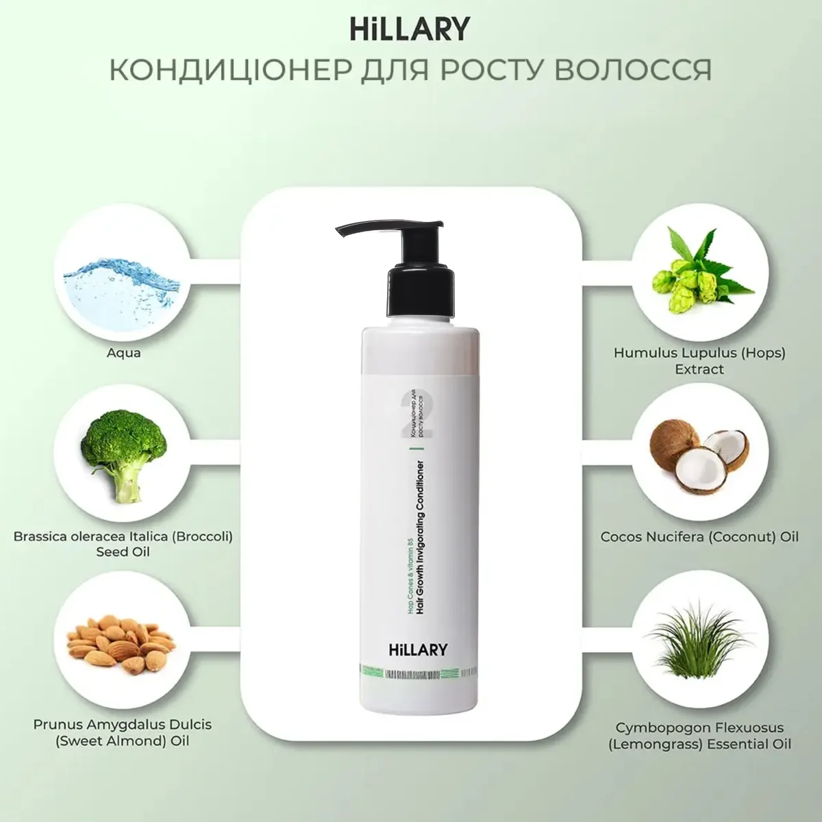 Шампунь + Кондиціонер Hillary Hop Cones & B5 Hair Growth Invigorating, 500 мл