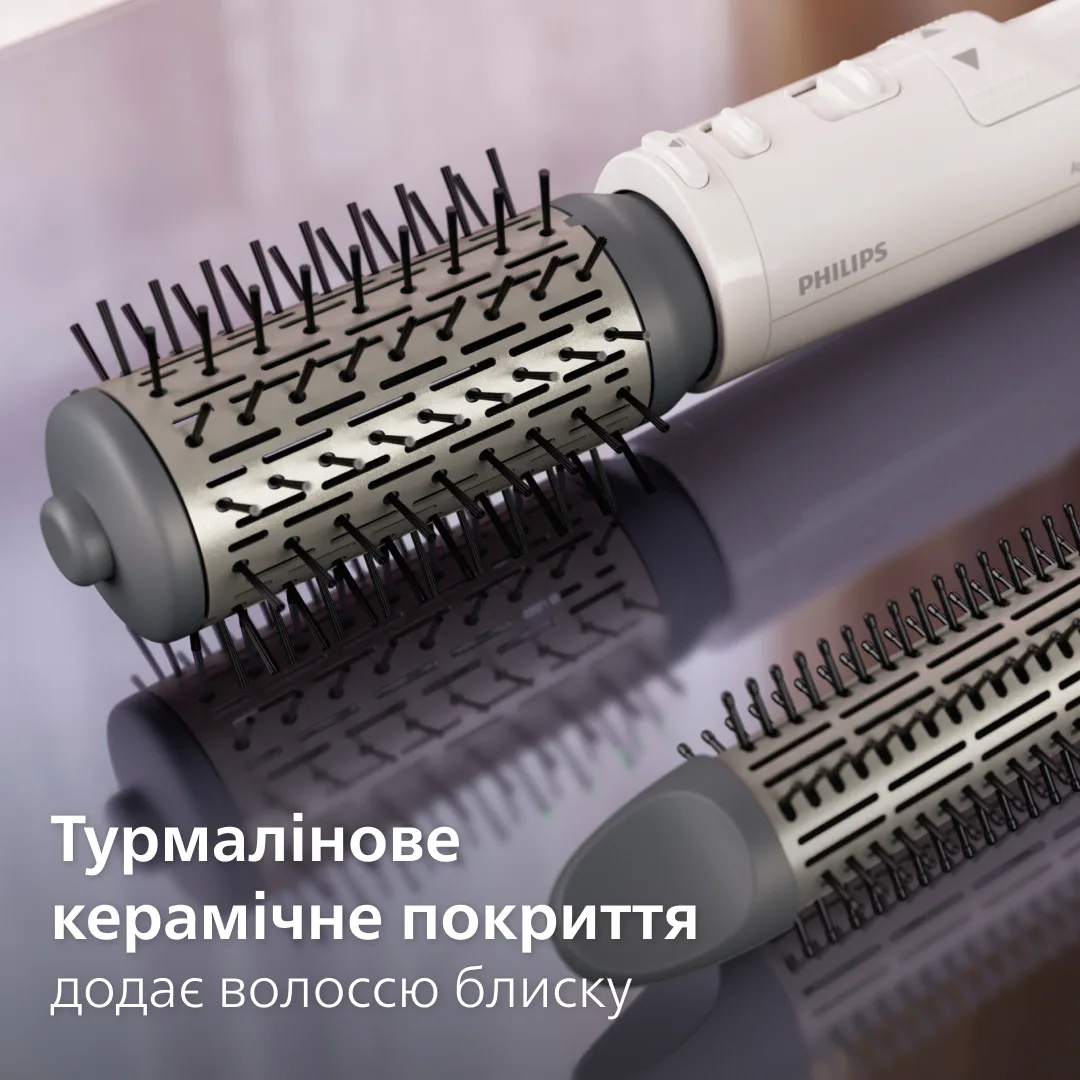 Фен-щітка Philips 1000 Вт керамічна біла 50 мм для об'єму з іонізацією