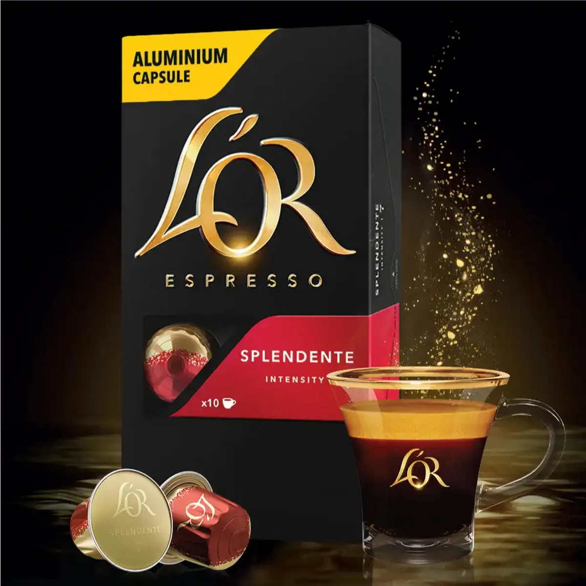 Кава L`OR капсули, Espresso Splendente, арабіка, 10 шт, для системи Nespresso.