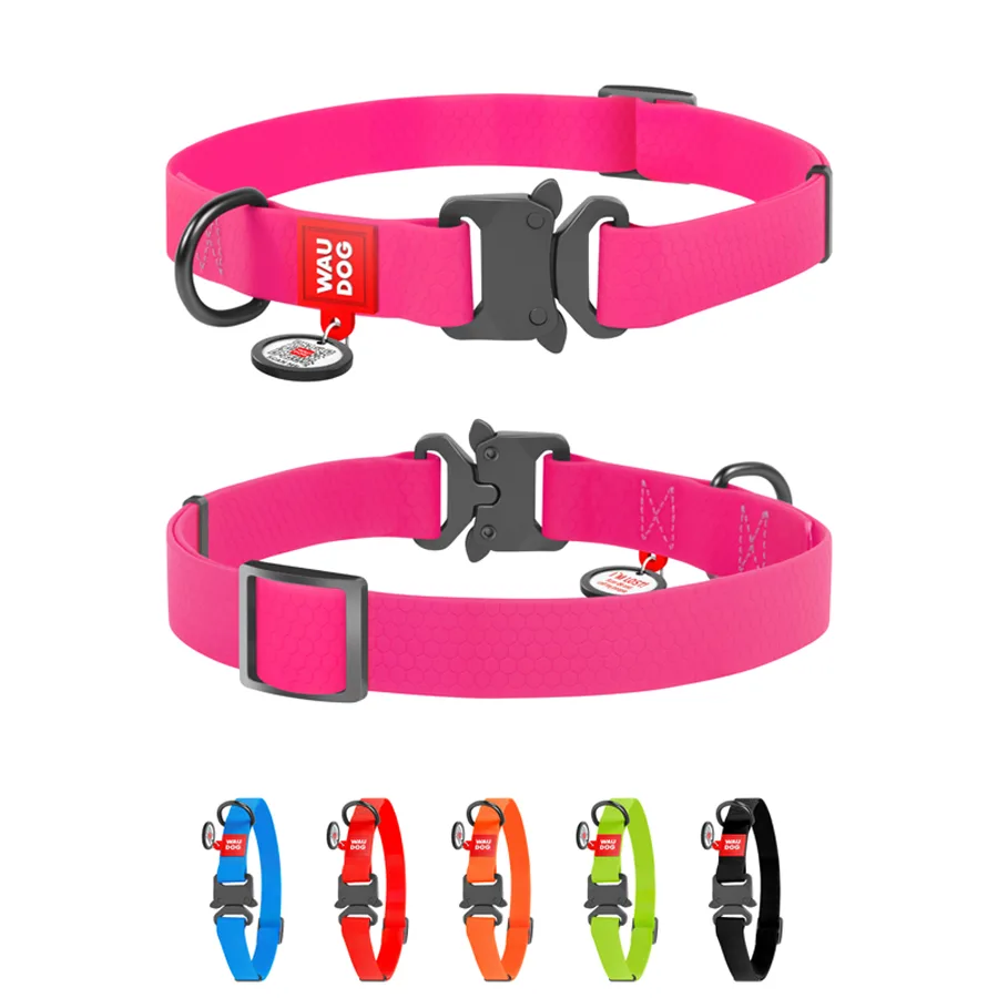 Нашийник WAUDOG Waterproof 25 мм x 38-58 см Collartex рожевий