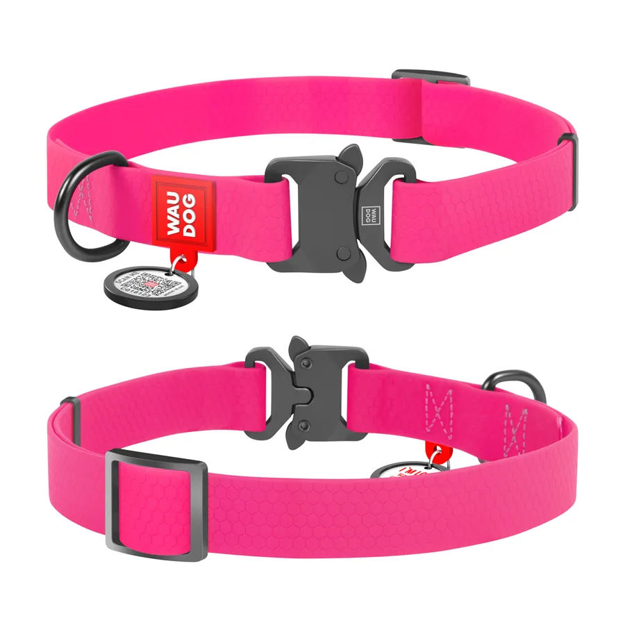 Нашийник WAUDOG Waterproof 25 мм x 38-58 см Collartex рожевий