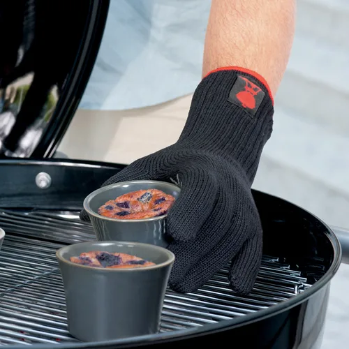 Жаростойкие перчатки Weber арамидное волокно S/M черные красные