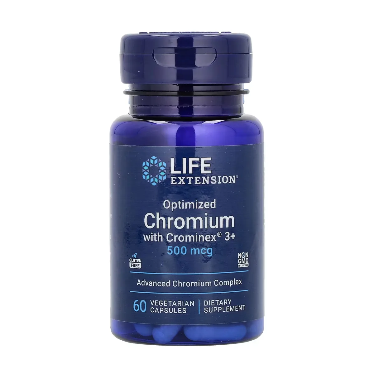 Оптимизированный хром Life Extension 500 мкг 60 капсул Без ГМО