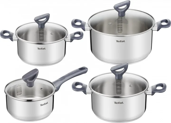 Набір посуду Tefal нержавіюча сталь 8 предметів 16 18 20 24 см