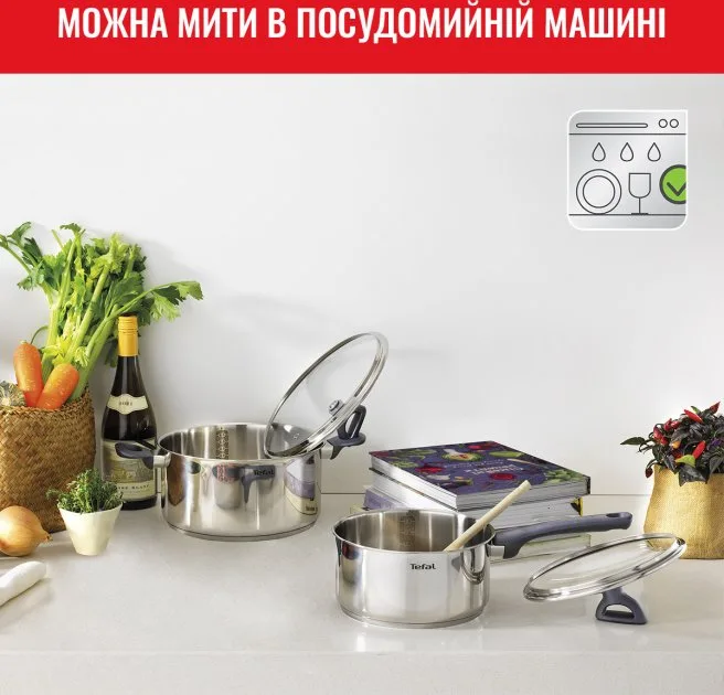 Набір посуду Tefal нержавіюча сталь 8 предметів 16 18 20 24 см