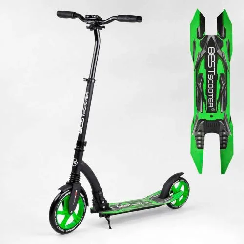 Самокат двоколісний Best Scooter 23 см переднє 20 см заднє з амортизатором для дітей та підлітків.