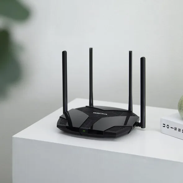 Маршрутизатор MERCUSYS AX3000 WiFi 6 3 порти LAN 1 порт WAN чорний