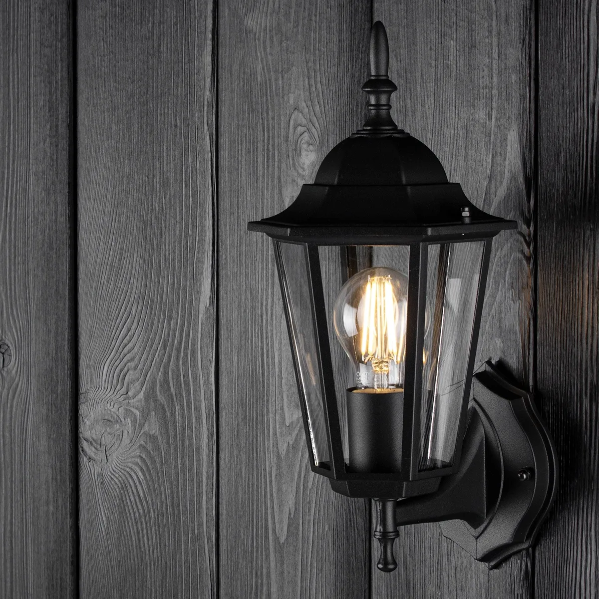 Настенный светильник LumiLED алюминий 360х210 мм черный мат E27 IP44