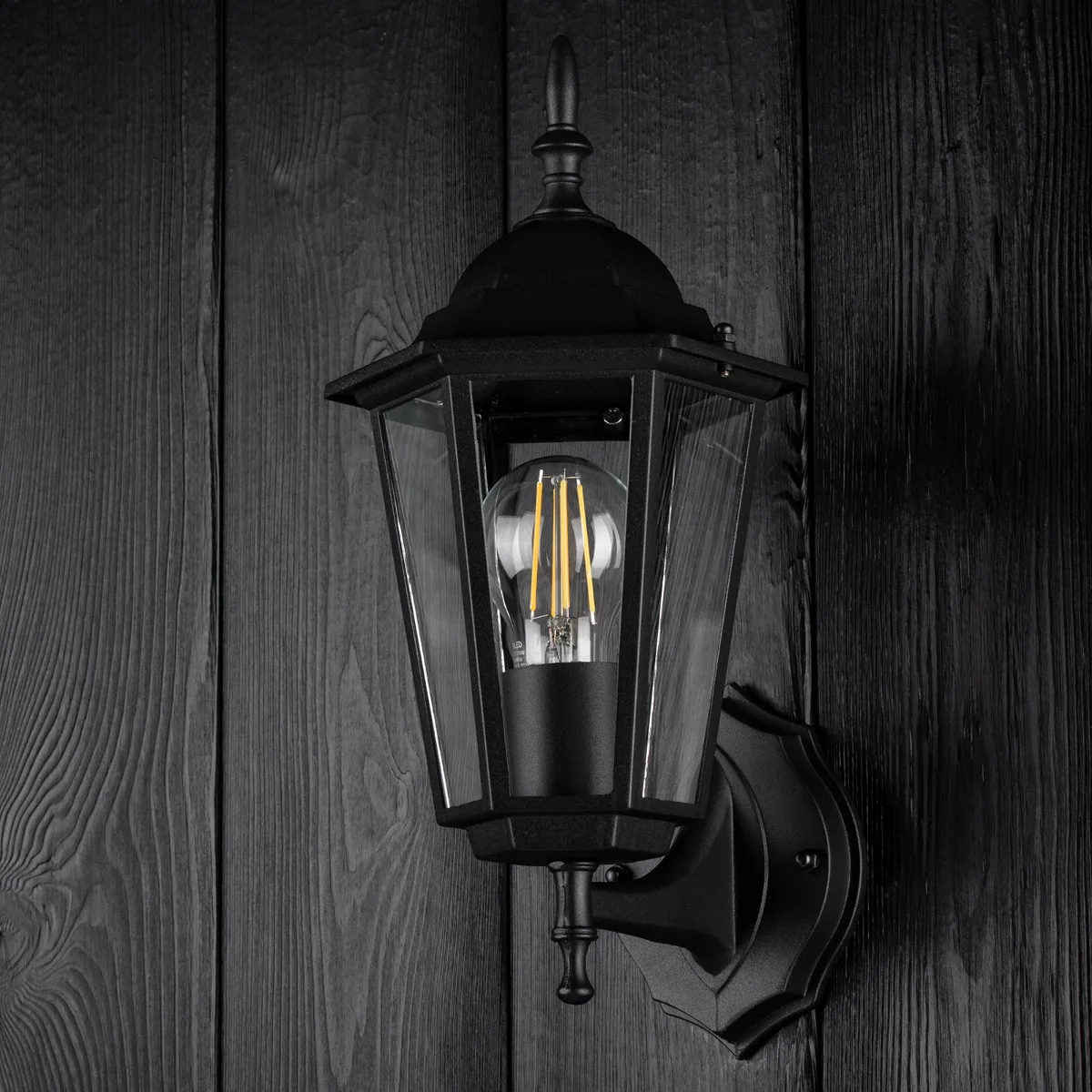 Настенный светильник LumiLED алюминий 360х210 мм черный мат E27 IP44