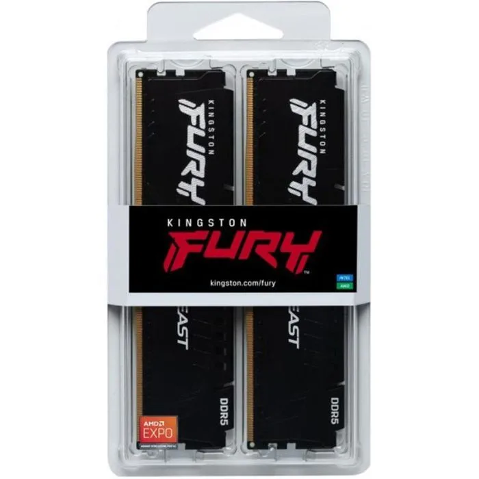 Пам'ять ПК Kingston DDR5 64GB KIT (32GBx2) 5600 FURY Beast