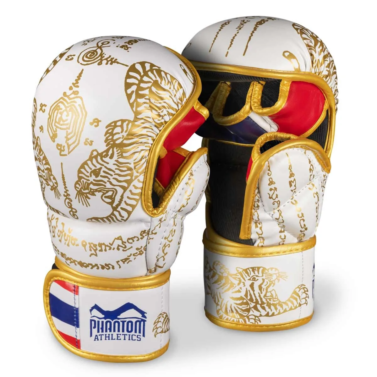Рукавиці для ММА Phantom штучна шкіра L/XL білий золото