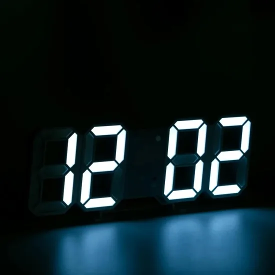 Світлодіодні цифрові годинники пластик 23х9х2,5 см білі