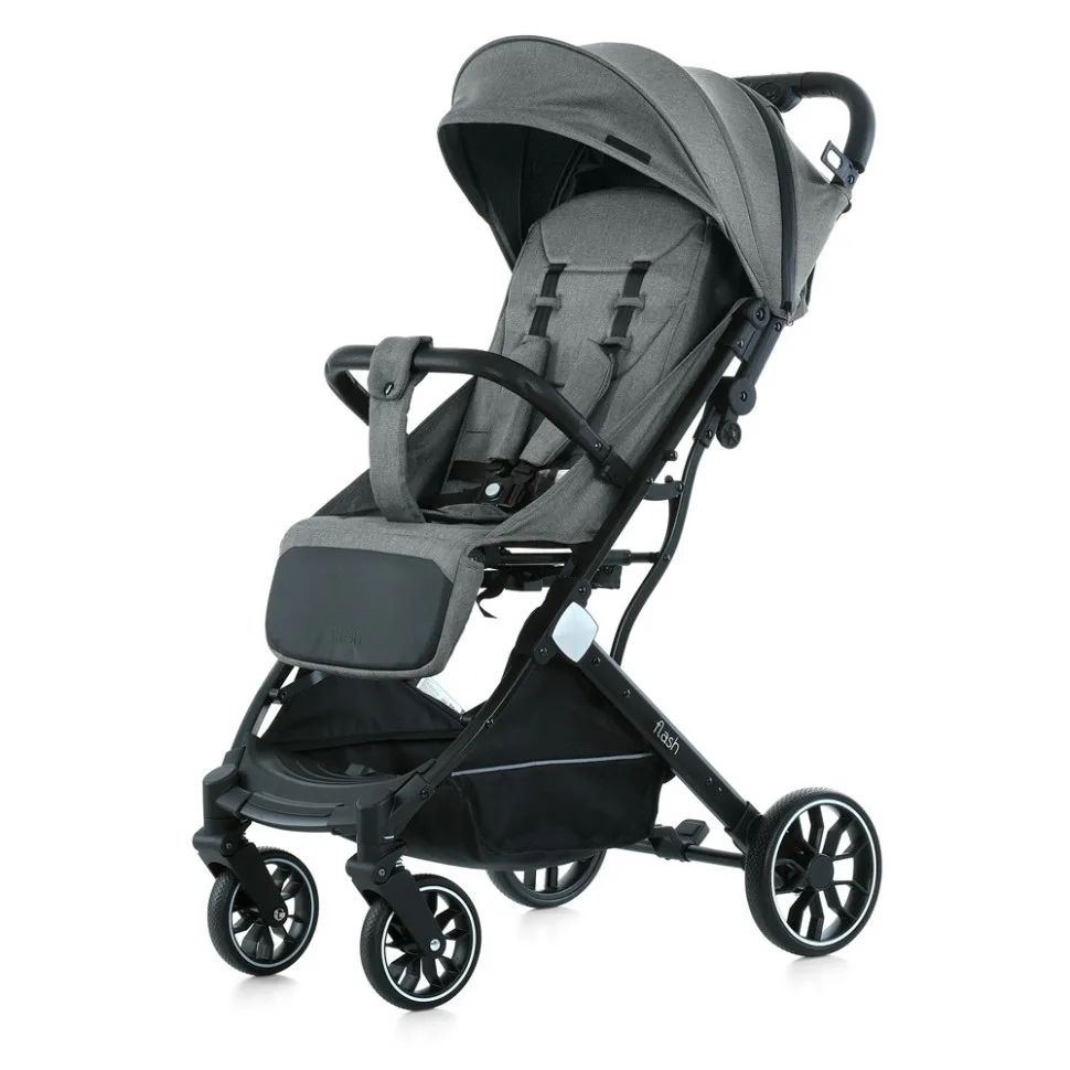 Дитяча прогулянкова коляска Bambi алюміній 81х51,5х107 см сірий