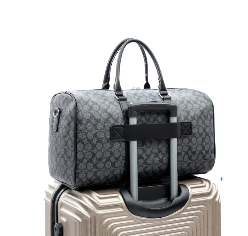 Мужская сумка на плече Coach экокожа большая 47х22х26 см черная