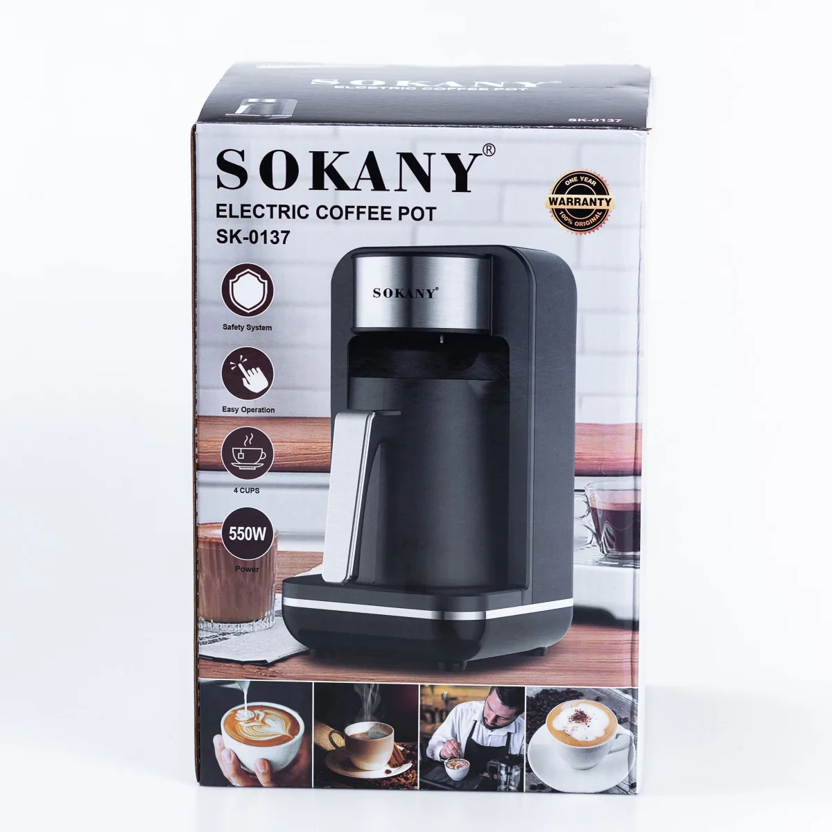 Электрочайник автоматический Sokany SK-0137 550 Вт 250 мл Нержавеющая сталь Черный