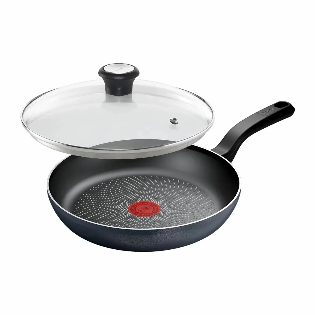 Сковорода Tefal алюмінієва 26 см чорна з кришкою