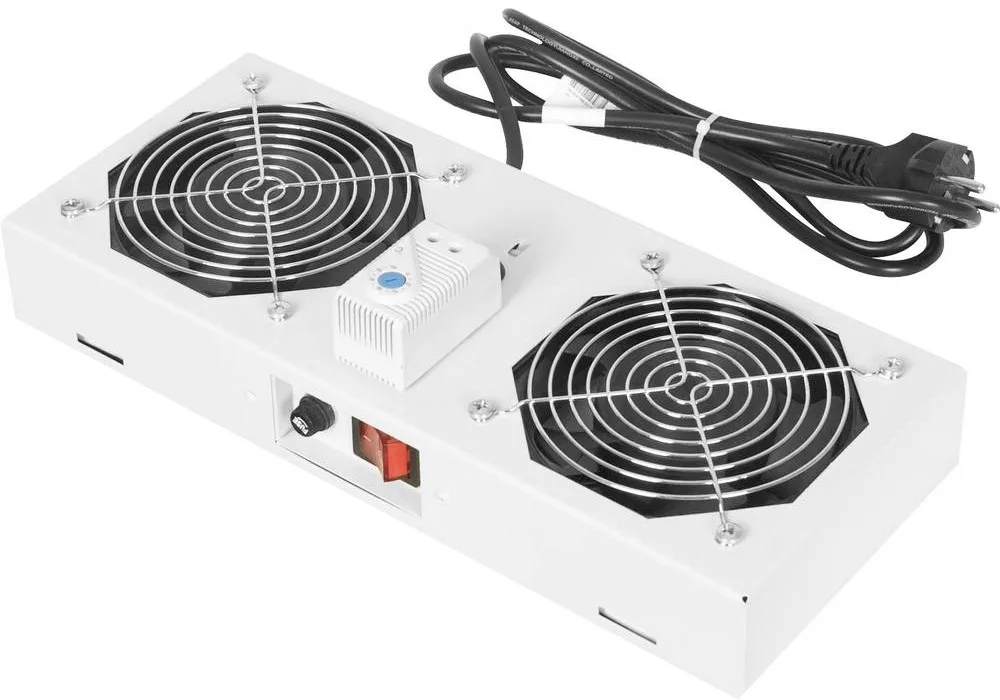 Блок вентиляторів DIGITUS 19" Roof, 2 fans, thermostat, filter, wall cab, IP55, RAL 7035