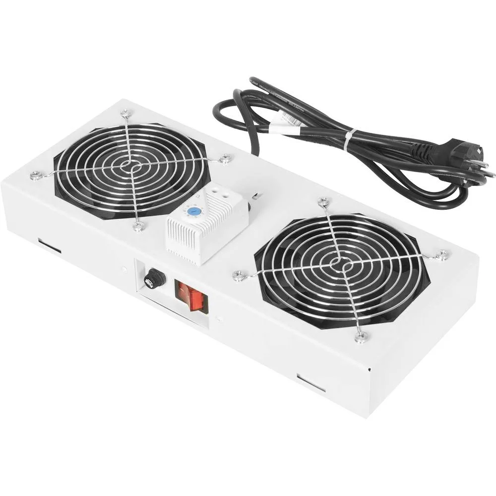 Блок вентиляторів DIGITUS 19" Roof, 2 fans, thermostat, filter, wall cab, IP55, RAL 7035