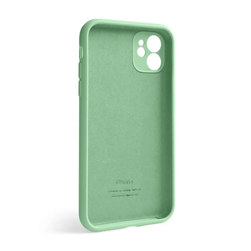 Чохол силиконовий для Apple iPhone 12  закрита камера салатовий