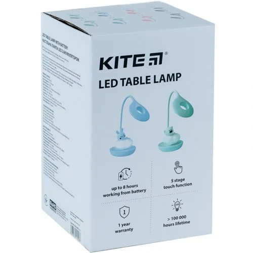 Настільна LED лампа з акумулятором Kite зелена нічник для читання та створення затишку.